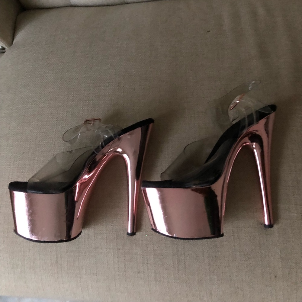 Pleaser high rose gold heels!
